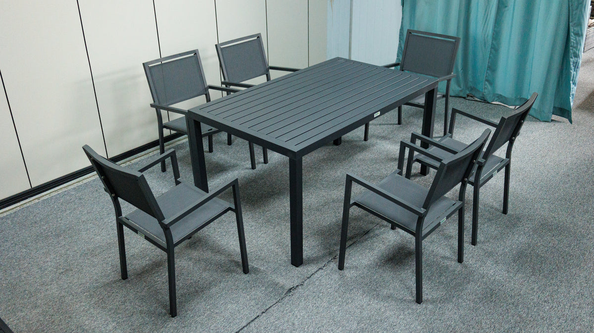 Noosa Dining Table 150 x 90cm - Gunmetal – lifestyle, secondary