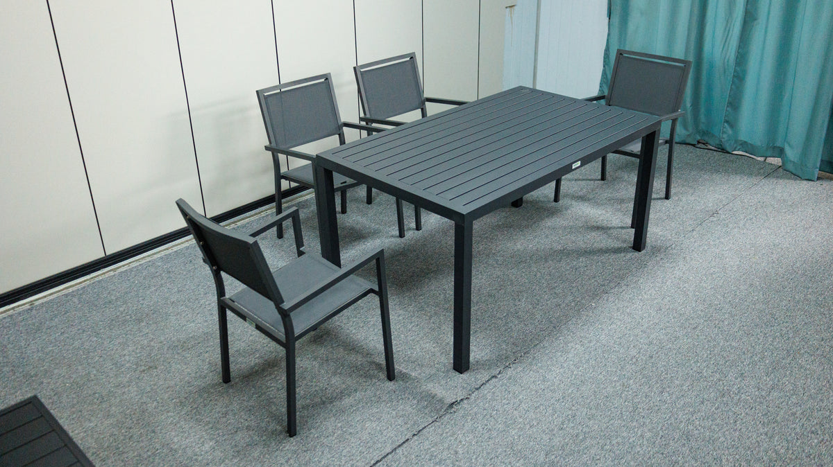 Noosa Dining Table 150 x 90cm - Gunmetal – lifestyle, secondary