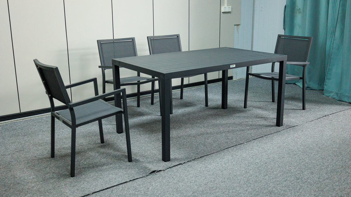 Noosa Dining Table 150 x 90cm - Gunmetal – lifestyle, secondary