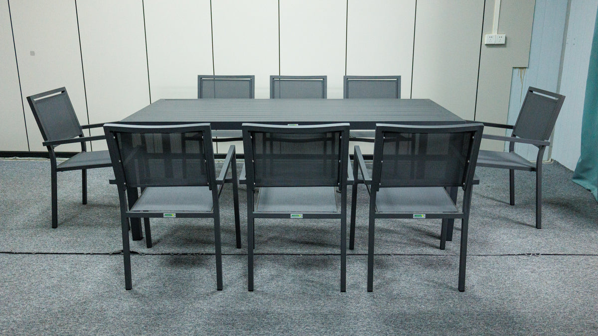 Noosa Dining Table 200 x 90cm - Gunmetal – lifestyle, secondary