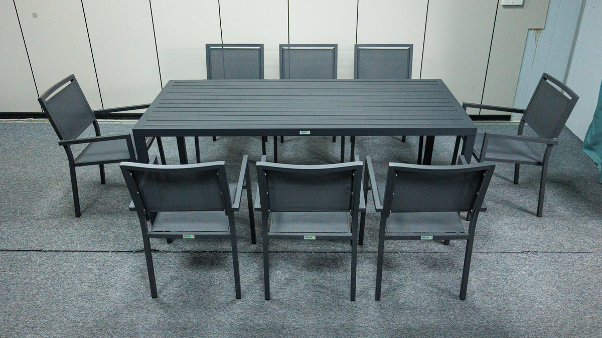 Noosa Dining Table 200 x 90cm - Gunmetal – lifestyle, secondary