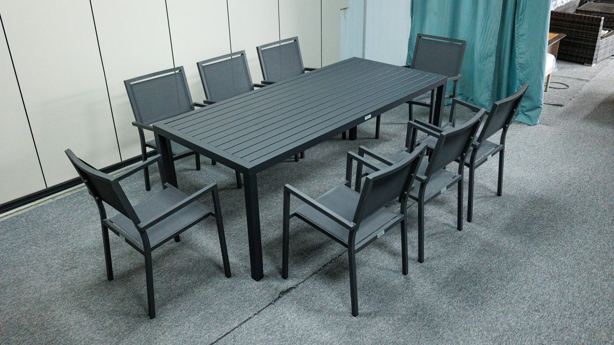 Noosa Dining Table 200 x 90cm - Gunmetal – lifestyle, secondary