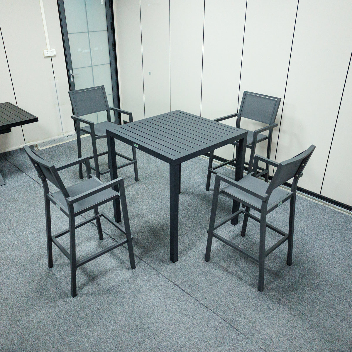 Noosa Bar Table 90 x 90cm - Gunmetal – detail