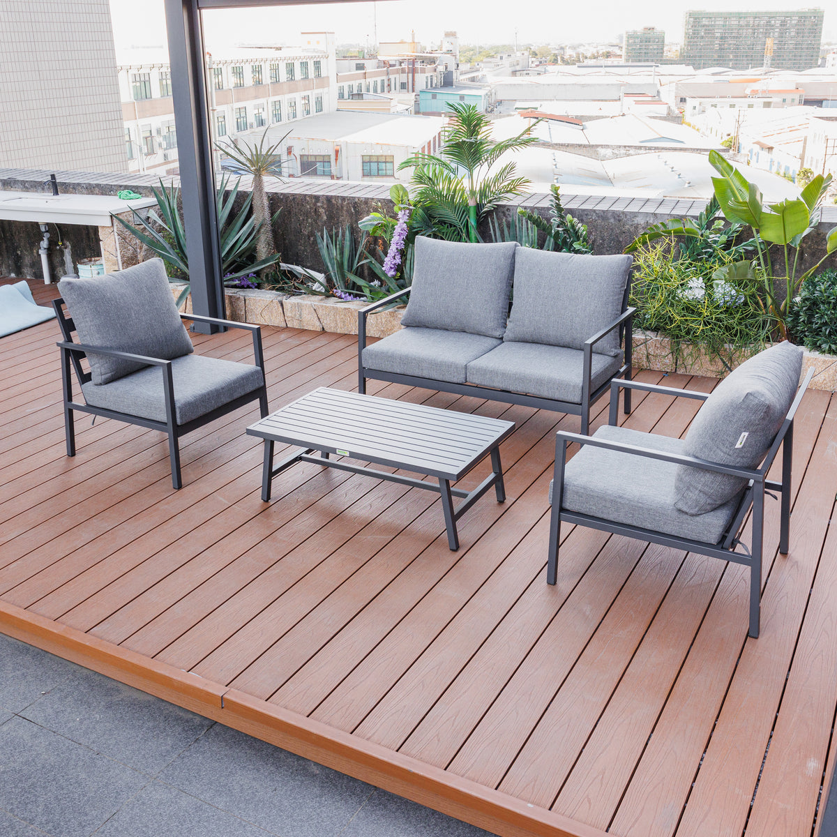 Noosa Double 4 Piece Lounge Set - Gunmetal – lifestyle, secondary
