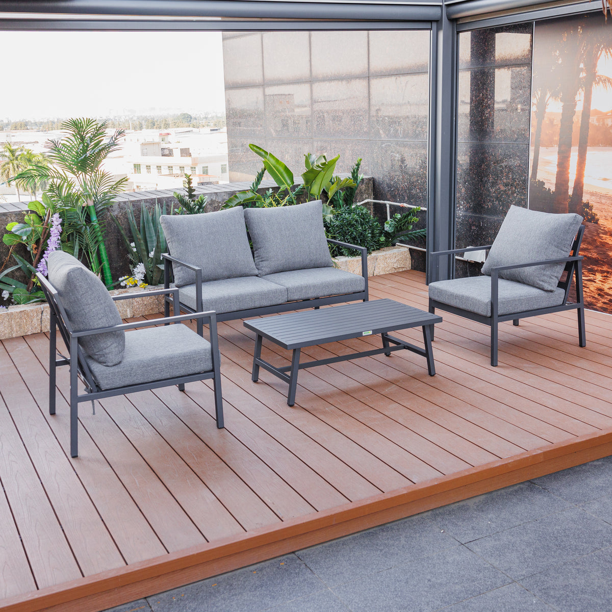 Noosa Double 4 Piece Lounge Set - Gunmetal – hero