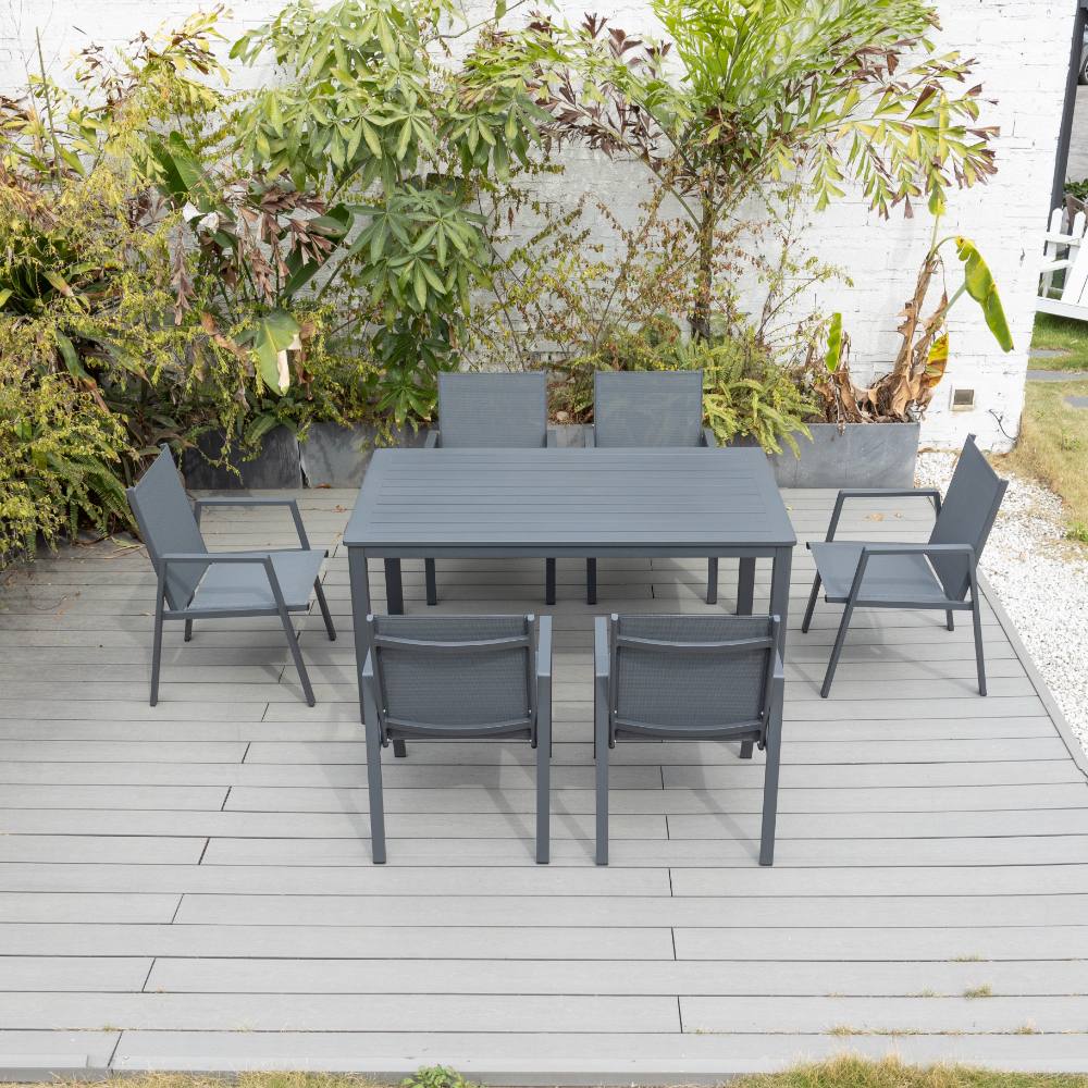 Bondi Sling 7 Piece Dining Setting - Gunmetal image 10