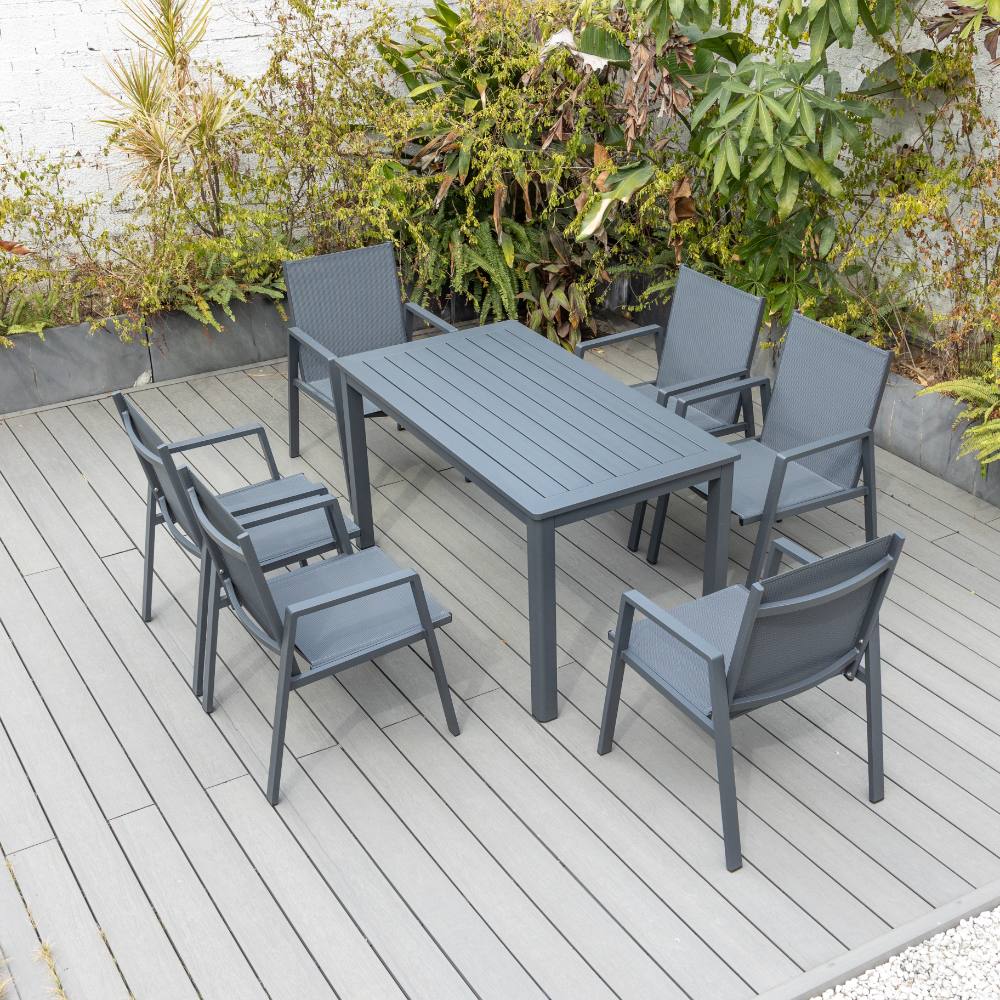 Bondi Sling 7 Piece Dining (140/76) - Gunmetal image 3