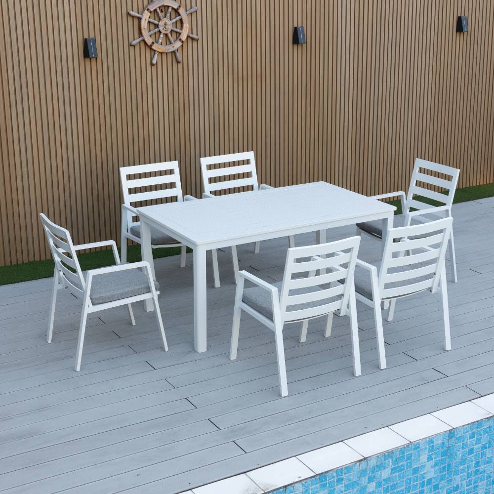 Bondi 7 Piece Dining (160/93) - White image 6