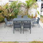 Bondi Sling 7 Piece Dining Setting - Gunmetal image 0