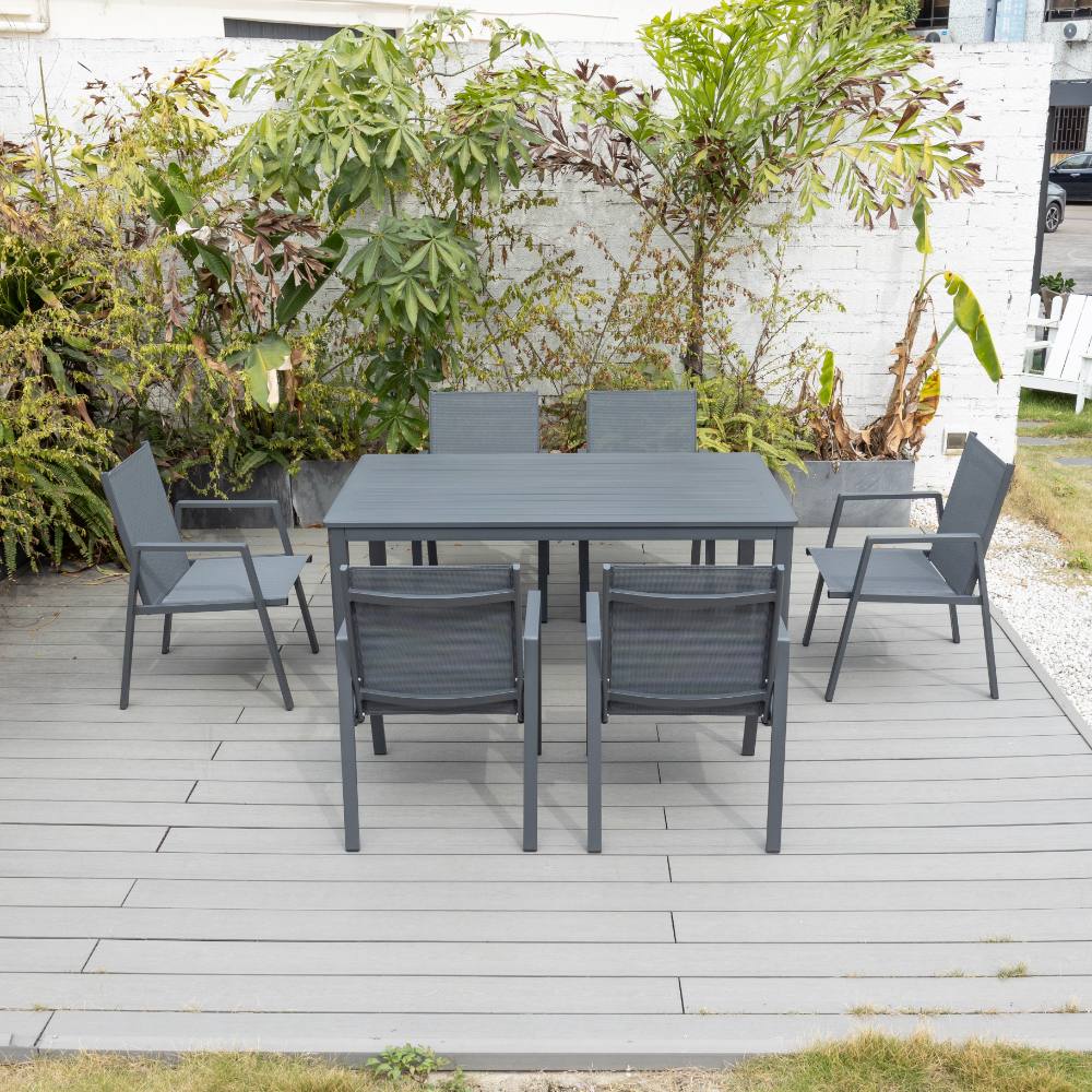 Bondi Sling 7 Piece Dining Setting - Gunmetal image 0