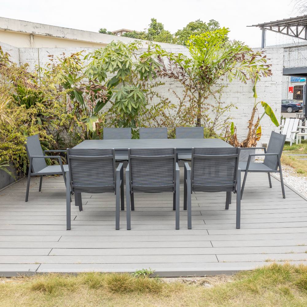 Bondi Sling 9 Piece Dining - Gunmetal image 0