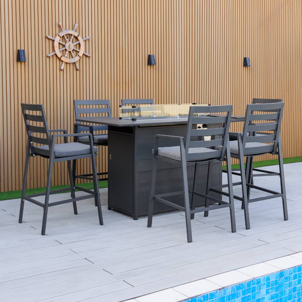 Bondi Bar Gas Fire Pit 7 Piece - Gunmetal image 4