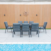Bondi High Back 9 Piece Dining - Gunmetal image 0