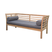 Small Teak Daybed - Base Cushion And 2 Rolls - 205 x 70 x 85 image 0