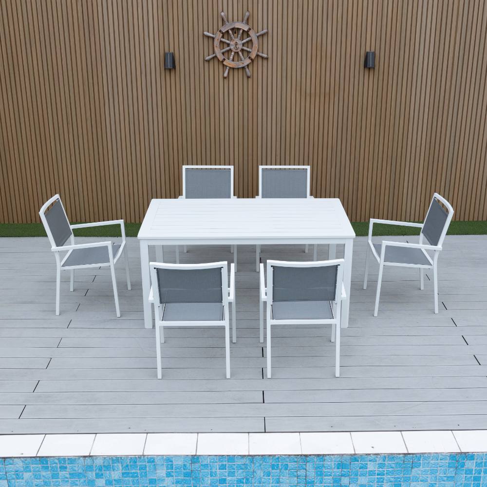 Noosa 7 Piece Dining (160/93) - White image 2