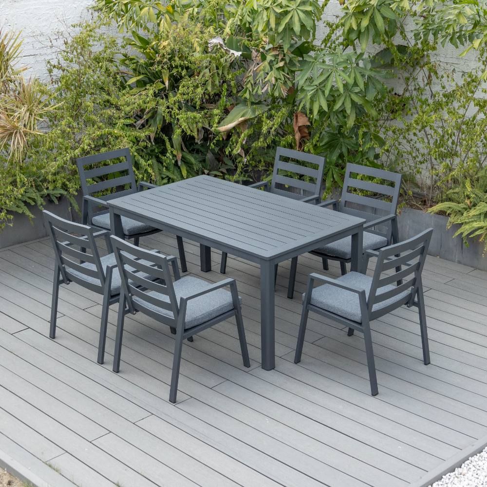 Bondi 7 Piece Dining Setting - Gunmetal image 2