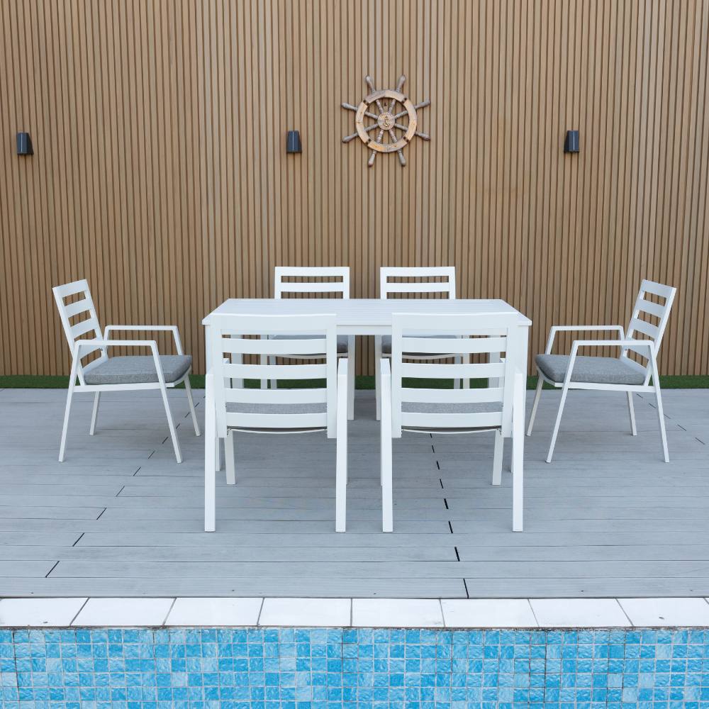 Bondi 7 Piece Dining (160/93) - White image 0