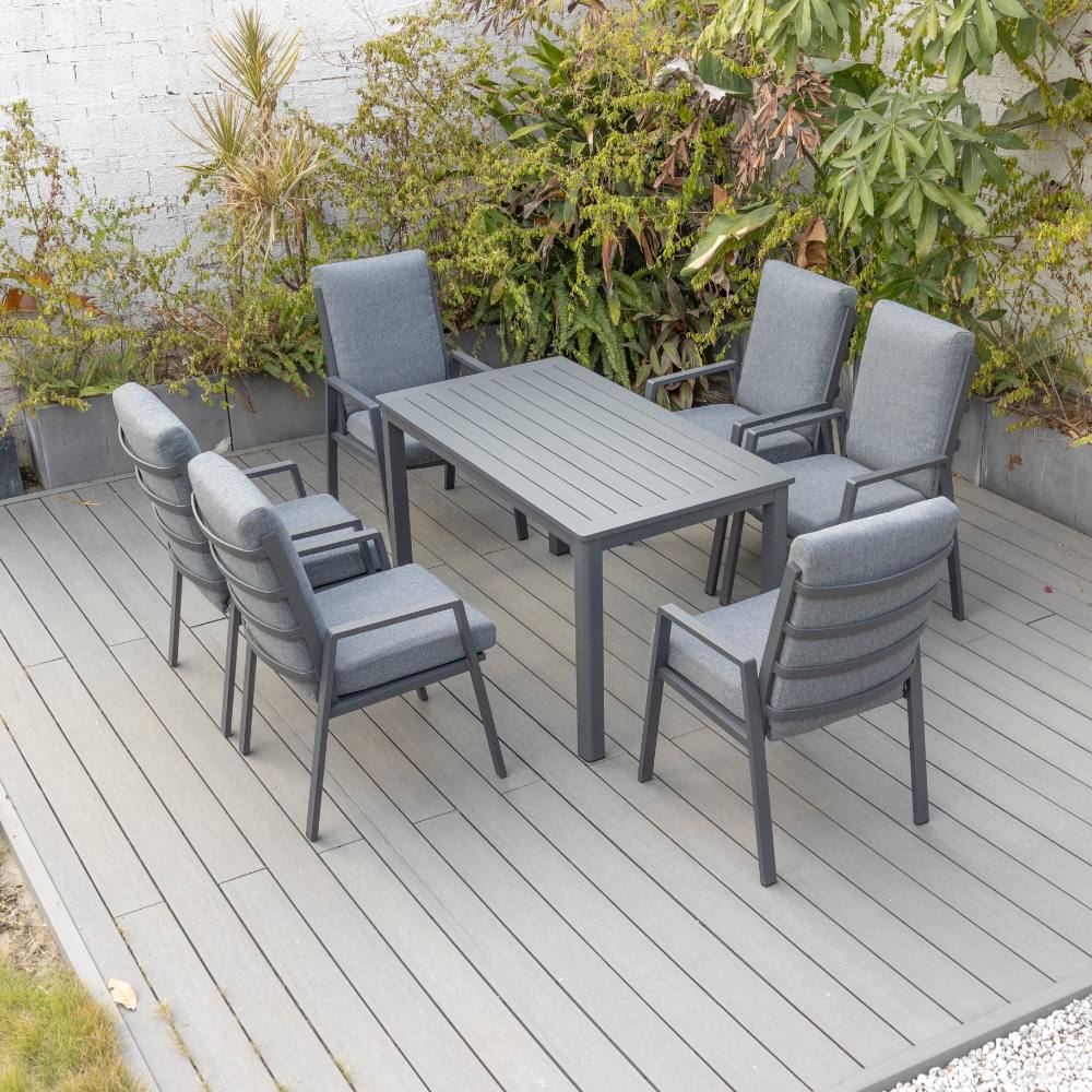 Bondi High Back 7 Piece Dining (140/76) - Gunmetal image 1