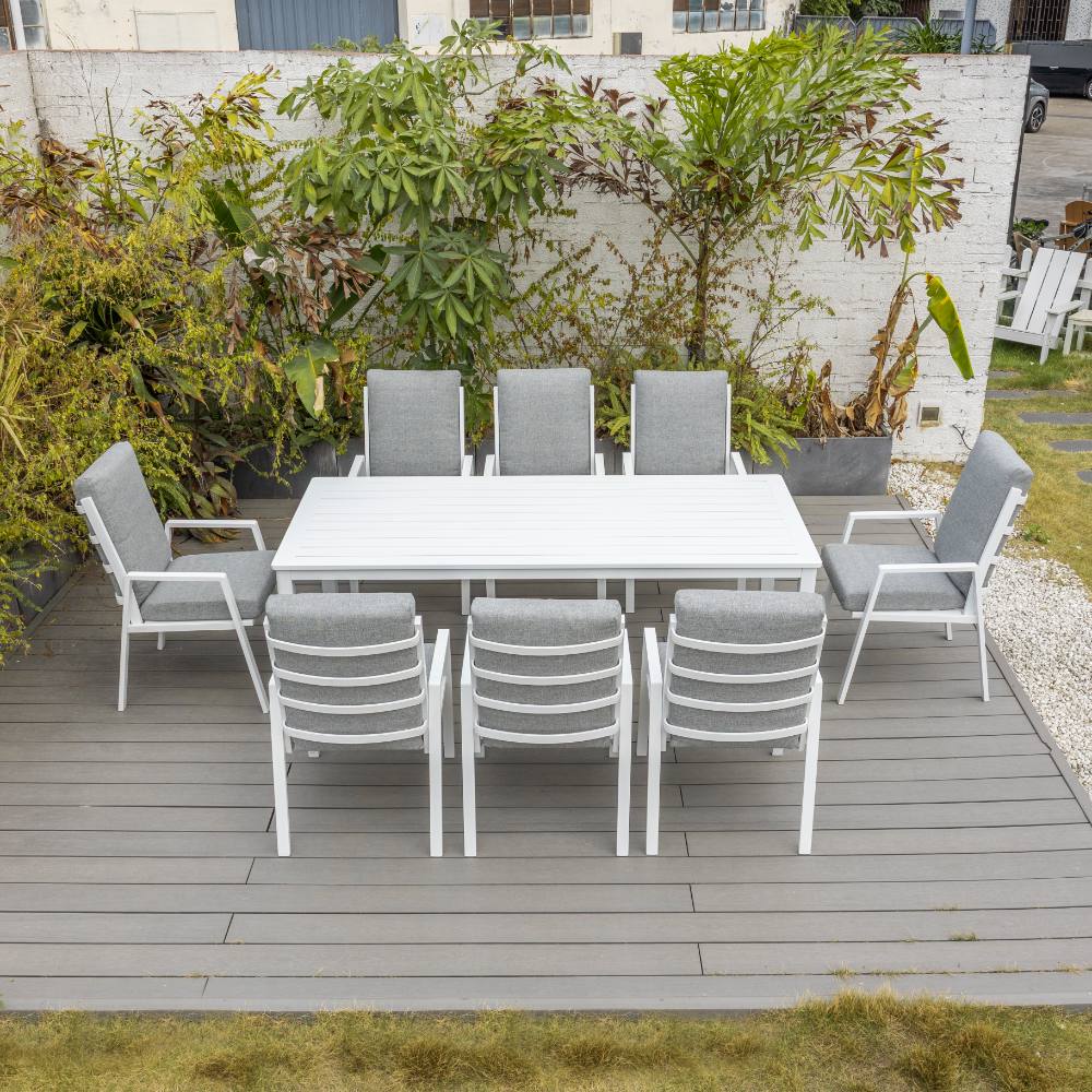 Bondi High Back 9 Piece Dining - White image 1