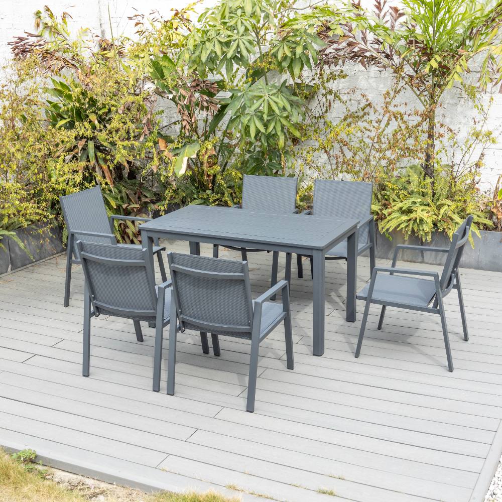 Bondi Sling 7 Piece Dining (140/76) - Gunmetal image 2
