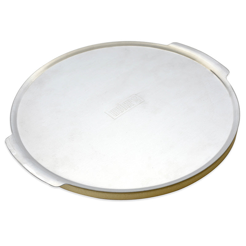 Weber - Q Pizza Stone - Large - With Easy-Serve Pizza Tray (36.5cm) image 0