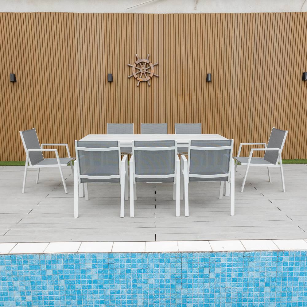Bondi Sling 9 Piece Dining - White image 0
