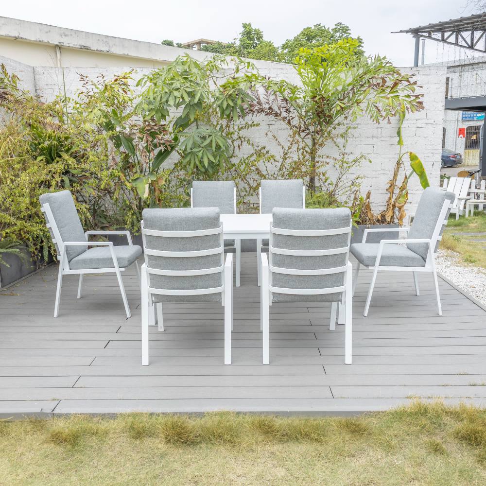 Bondi High Back 7 Piece Dining (160/93) - White image 0