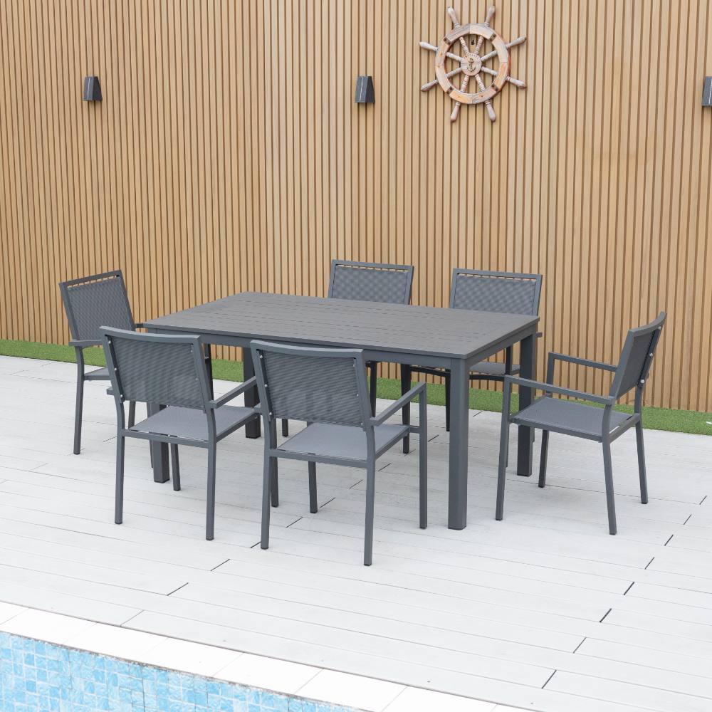 Noosa 7 Piece Dining Set - Gunmetal image 0