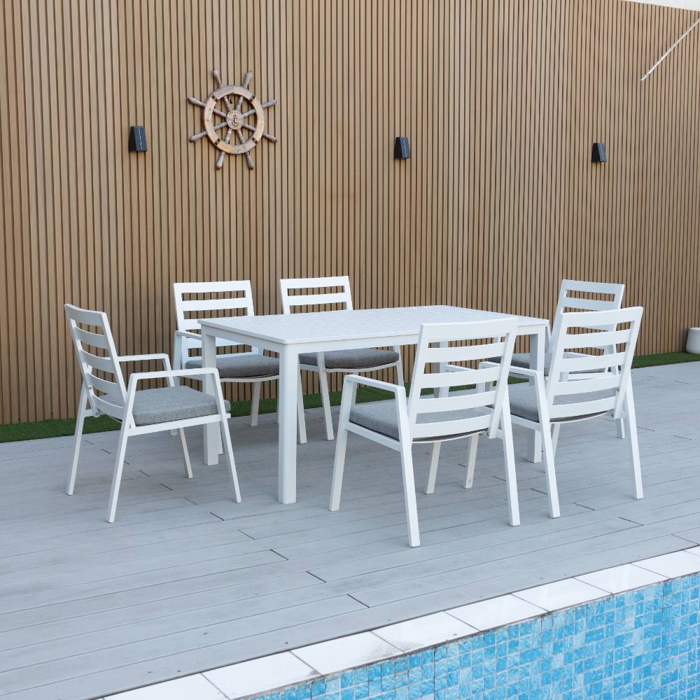 Bondi 7 Piece Dining (160/93) - White image 2