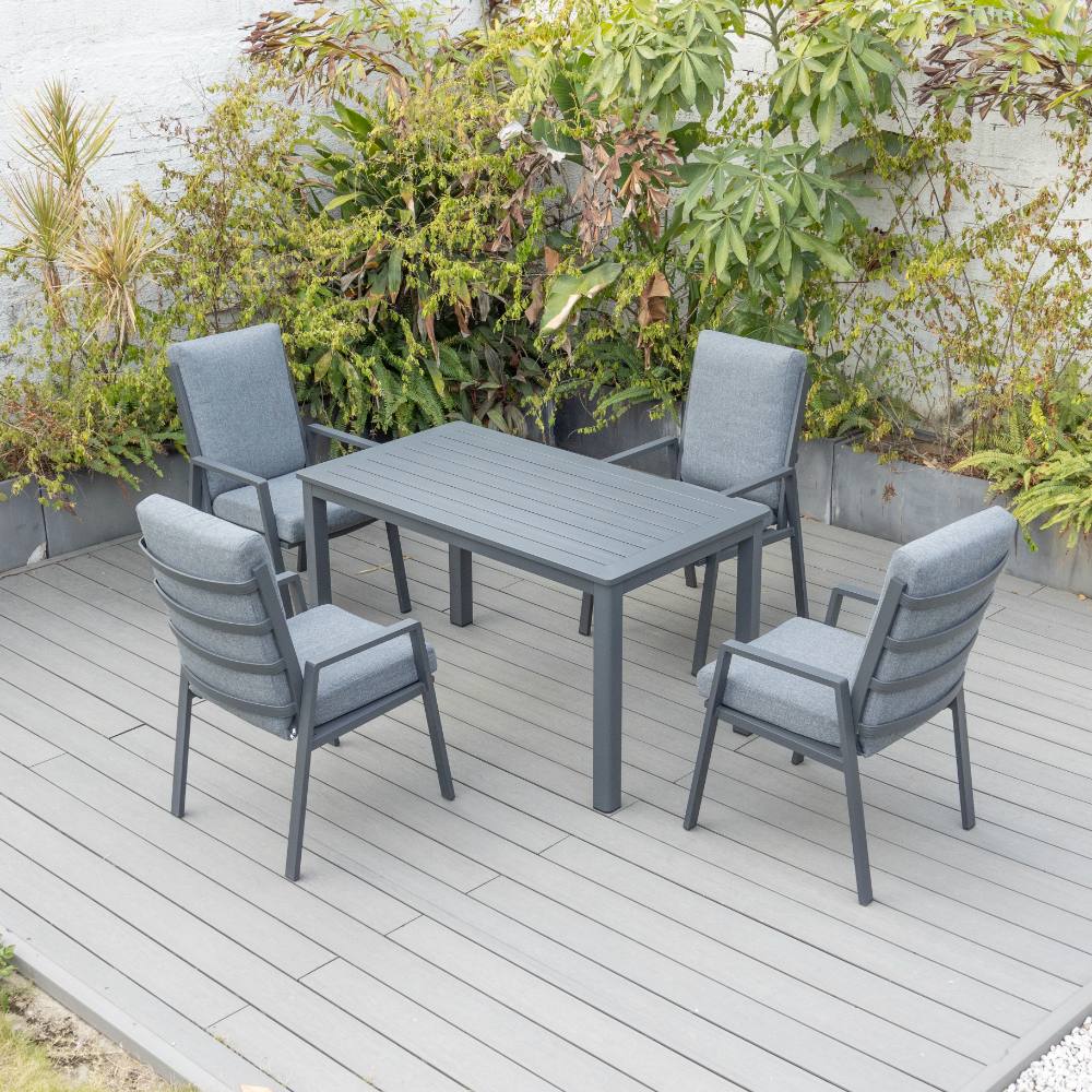 Bondi High Back 5 Piece Dining (140/76) - Gunmetal image 0