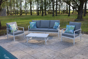 Noosa Triple 4 Piece Lounge Set - White outdoor furniture setting - view 1