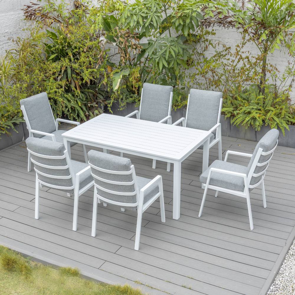 Bondi High Back 7 Piece Dining (160/93) - White image 2