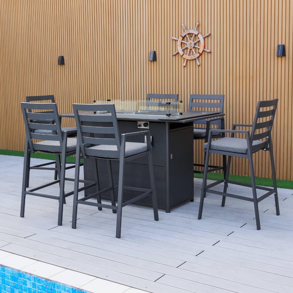 Bondi Bar Gas Fire Pit 7 Piece - Gunmetal image 5