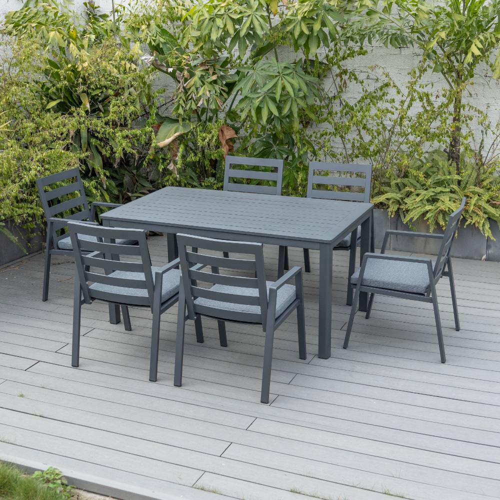 Bondi 7 Piece Dining Setting - Gunmetal image 0