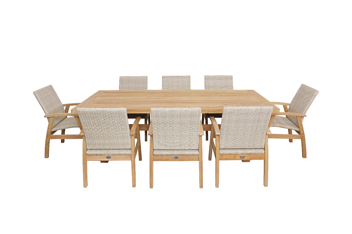 Alexander 9 Piece Teak Timber Dining Setting image 1