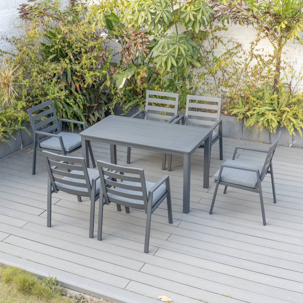 Bondi 7 Piece Dining (140/76) - Gunmetal image 1