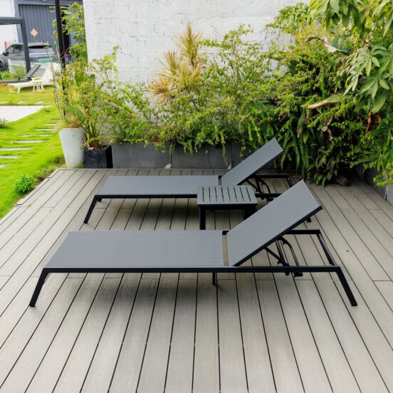 Bondi Armless Sun Lounge - Gunmetal image 2