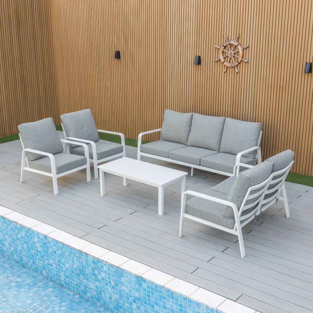 Bondi 5 Piece Lounge - White image 4