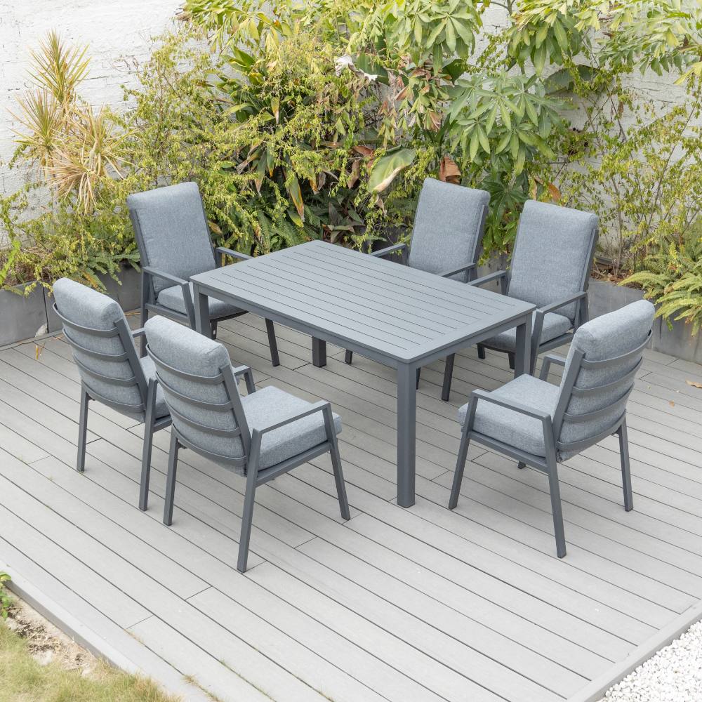 Bondi High Back 7 Piece Dining Setting - Gunmetal image 0