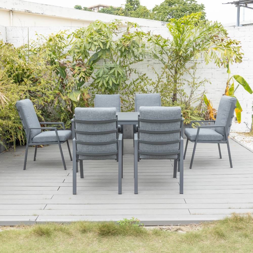 Bondi High Back 7 Piece Dining Setting - Gunmetal image 2