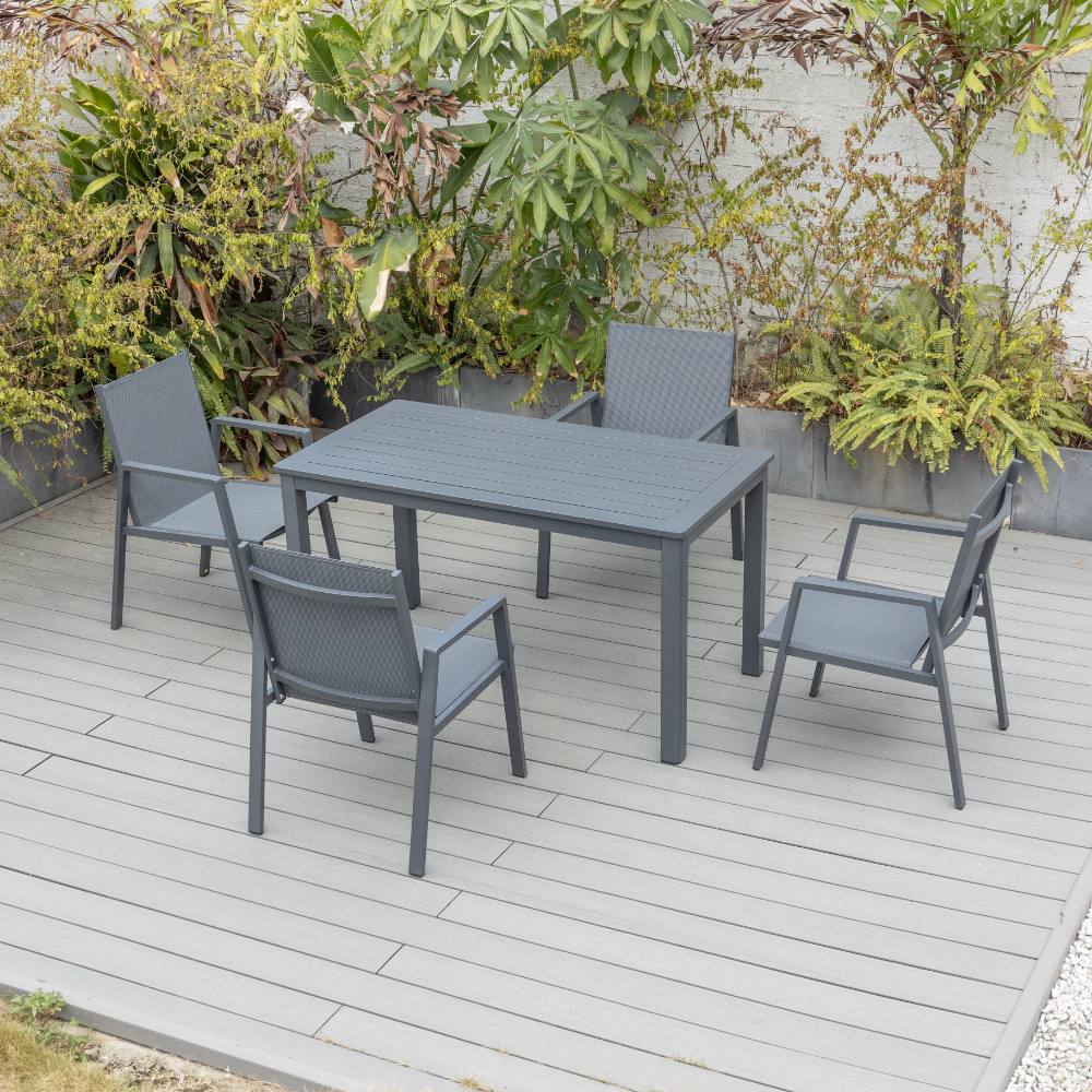 Bondi Sling 5 Piece Dining (140/76) - Gunmetal image 1