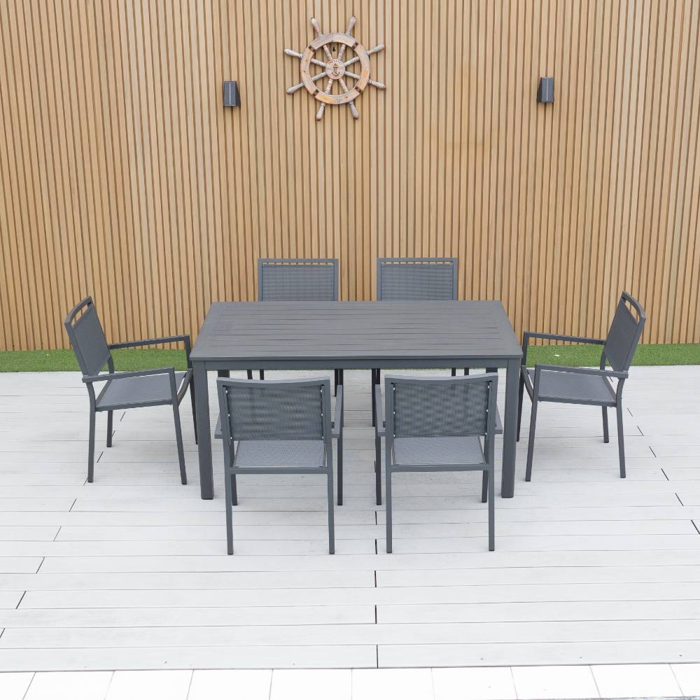 Noosa 7 Piece Dining Set - Gunmetal image 2