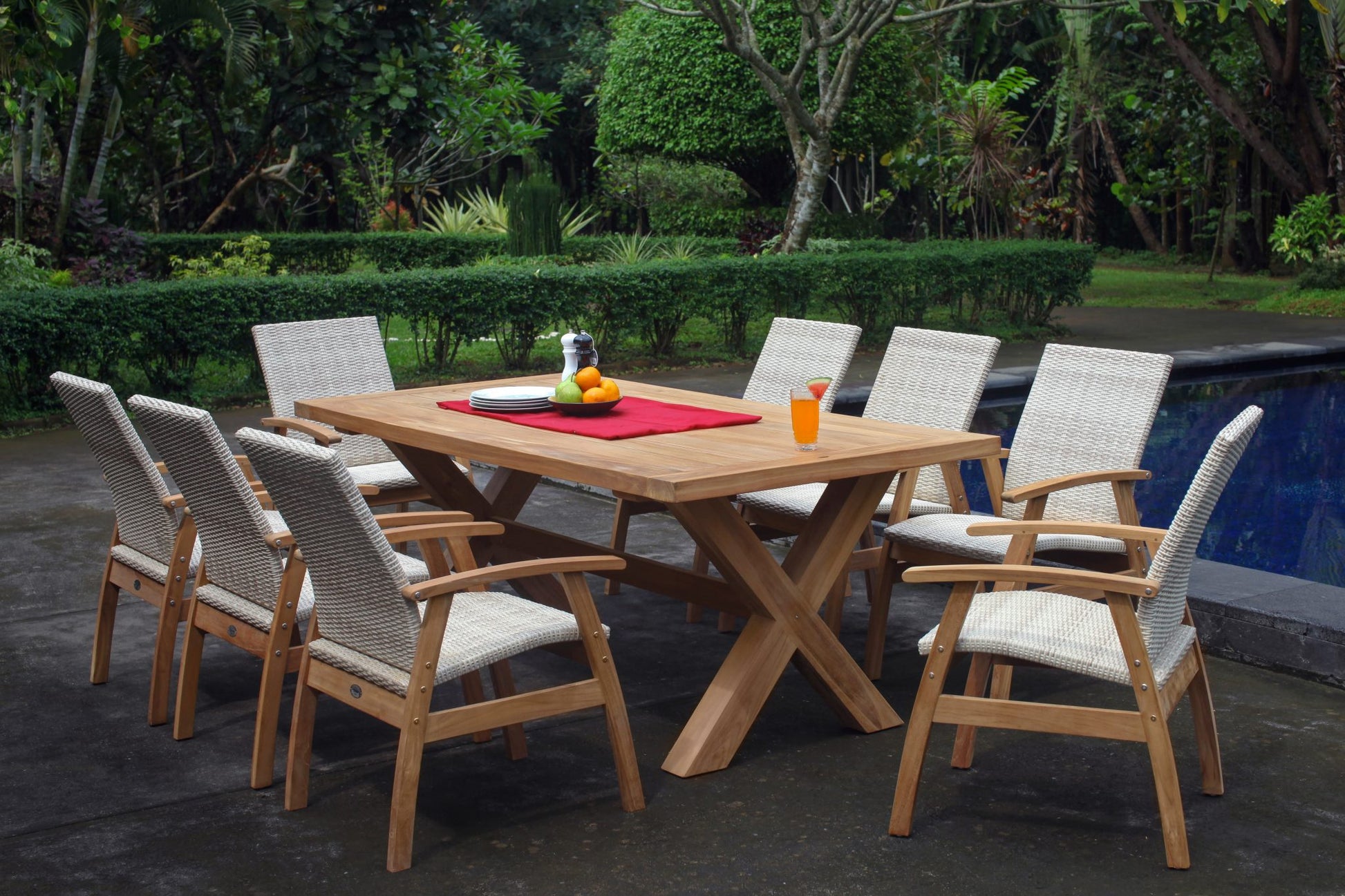 Alexander Teak Timber Dining Table 220 x 100 image 4