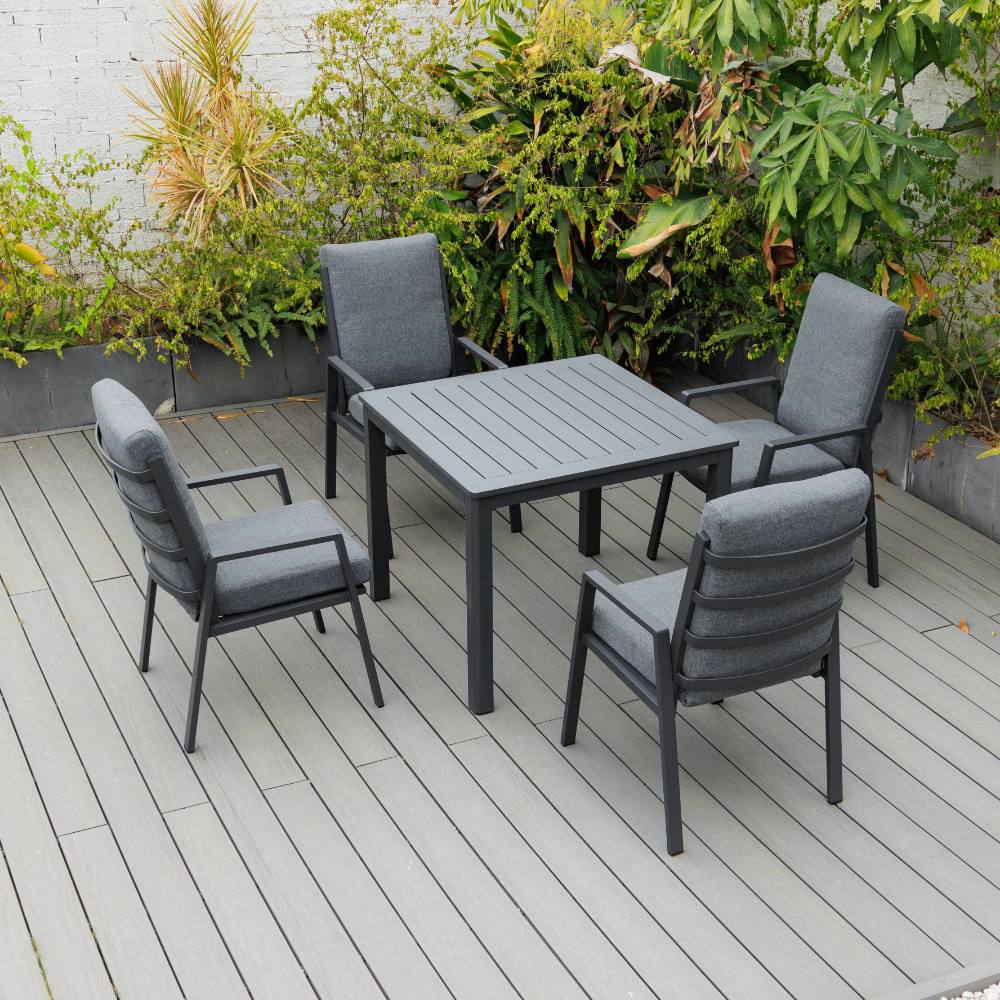 Bondi High Back 5 Piece Dining - Gunmetal image 4