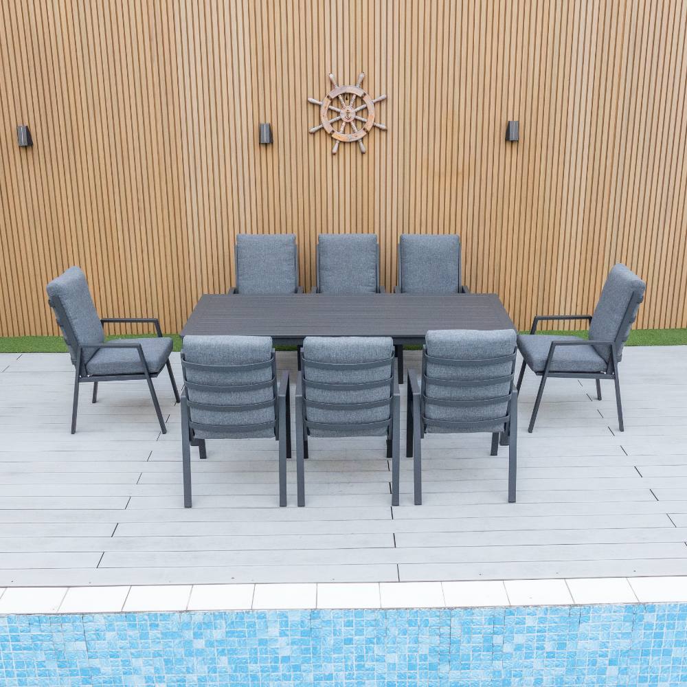 Bondi High Back 9 Piece Dining - Gunmetal image 3