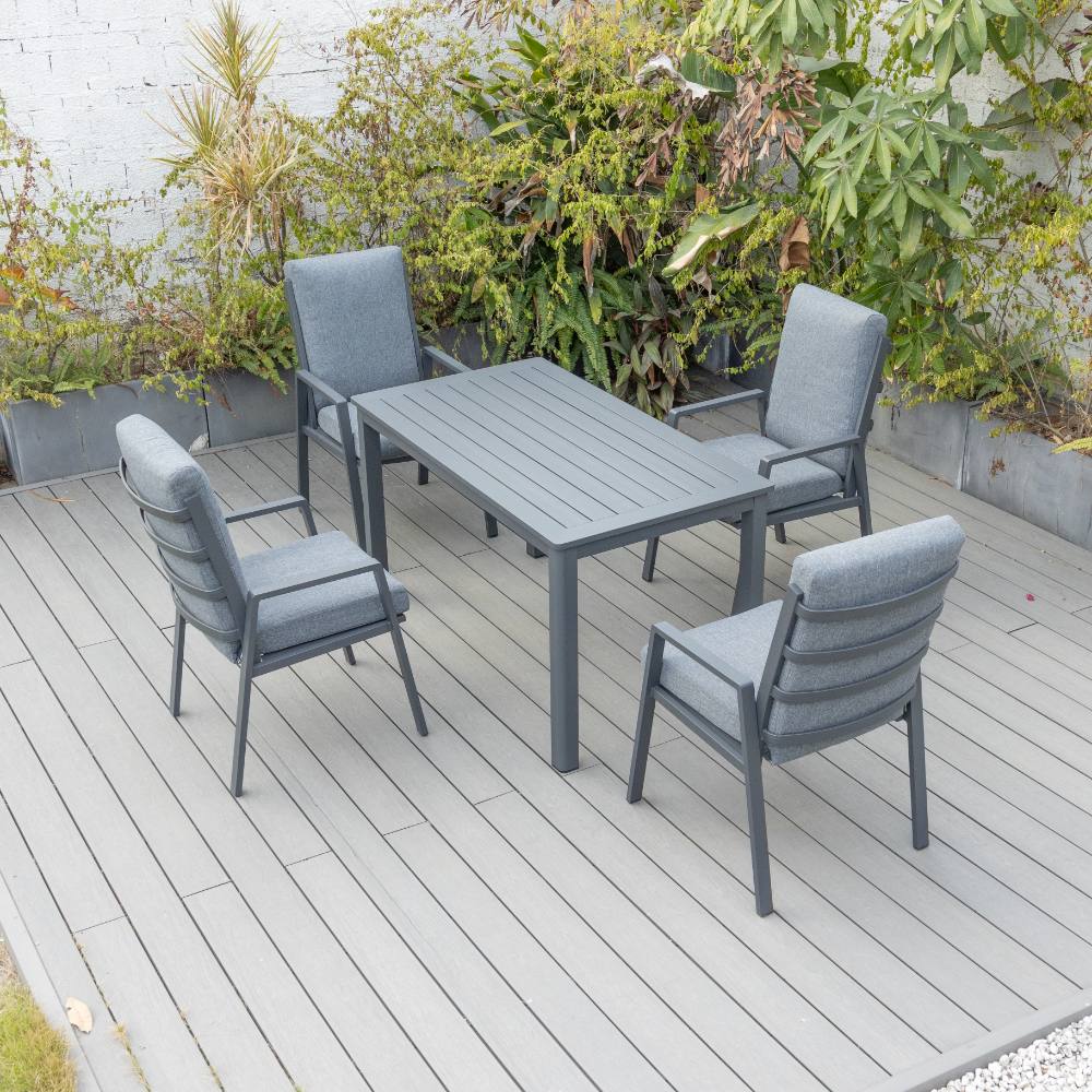 Bondi High Back 5 Piece Dining (140/76) - Gunmetal image 1