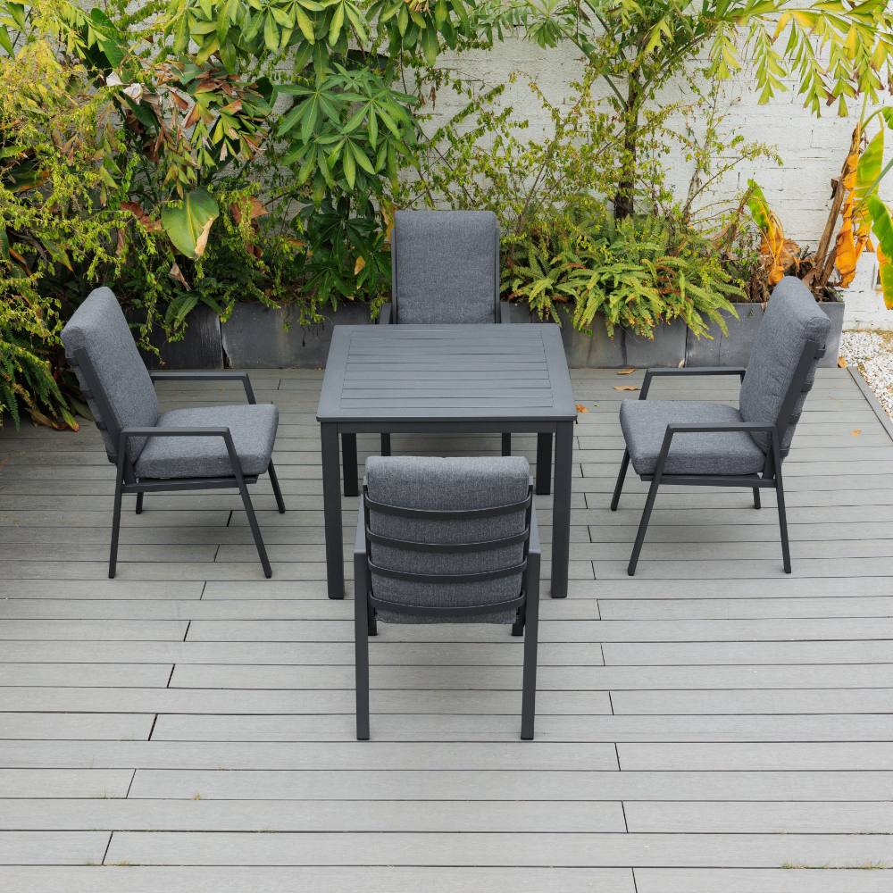 Bondi High Back 5 Piece Dining - Gunmetal image 0