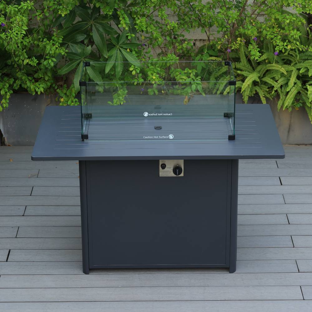 Bondi 5 Piece Lounge with Gas Fire Pit Coffee - Gunmetal image 2