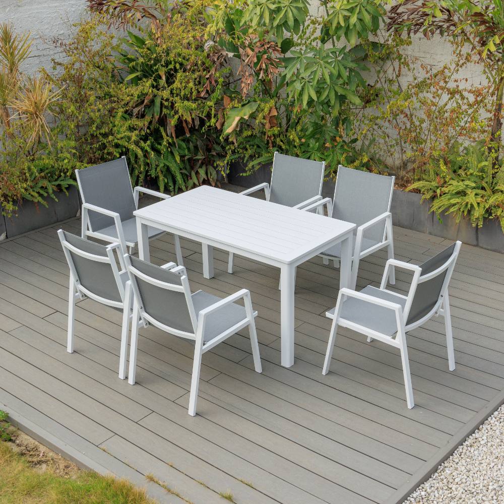 Bondi Sling 7 Piece Dining (140/76) - White image 1