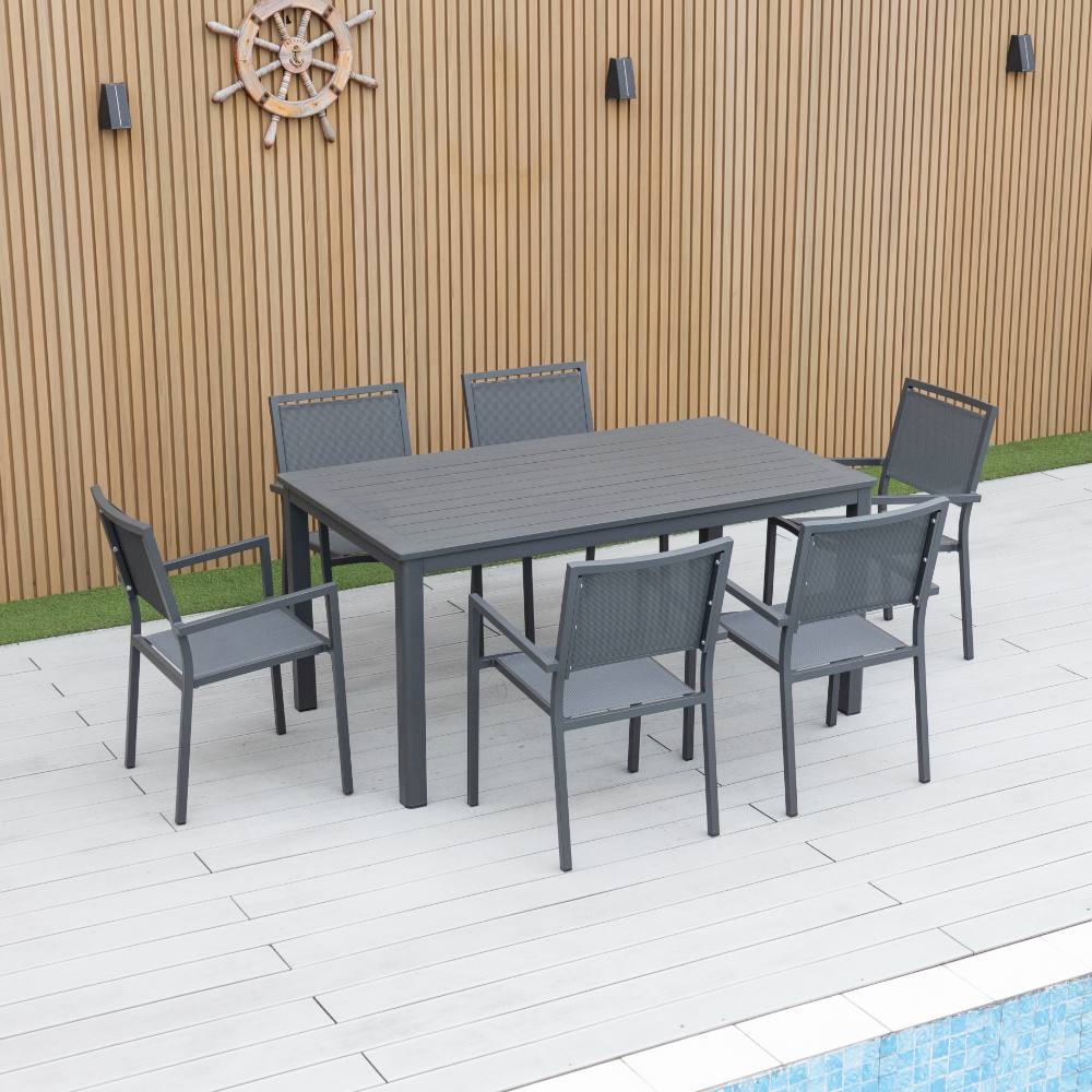 Noosa 7 Piece Dining Set - Gunmetal image 1